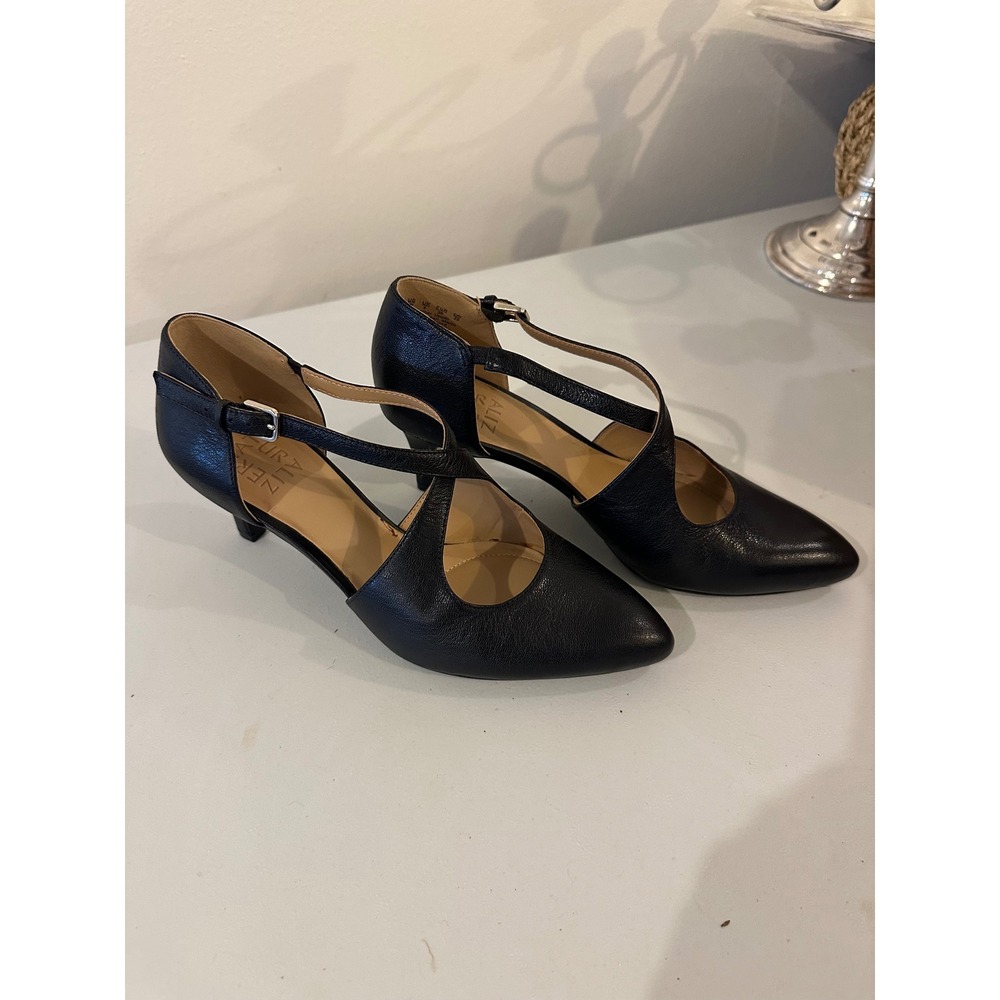 Naturalizer Okira Black Leather Kitten Heel D'Orsay Pumps Womens 8M